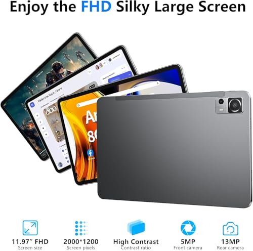 Android Tablet 12 Inch, 8GB RAM 256GB, FHD IPS Touch Screen P321