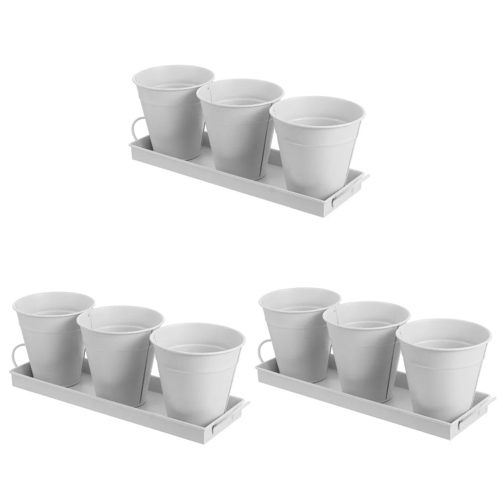 9 pcs Garden Flower Pot with Tray E203332