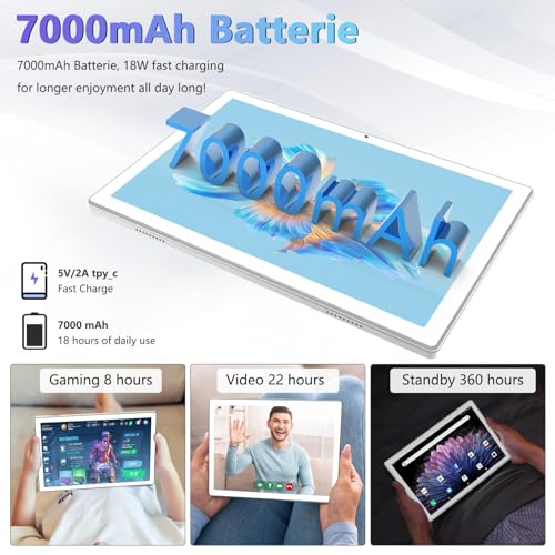 Android Tablet 10.1 Inch, 16GB RAM 128GB ROM, 2 in 1 with Keyboard Mouse Pen H3534