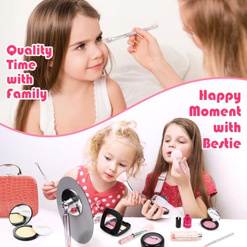 Kids Pretend Play Makeup Set with Cosmetic Bag for Toddler Girls Age 3+ M531
