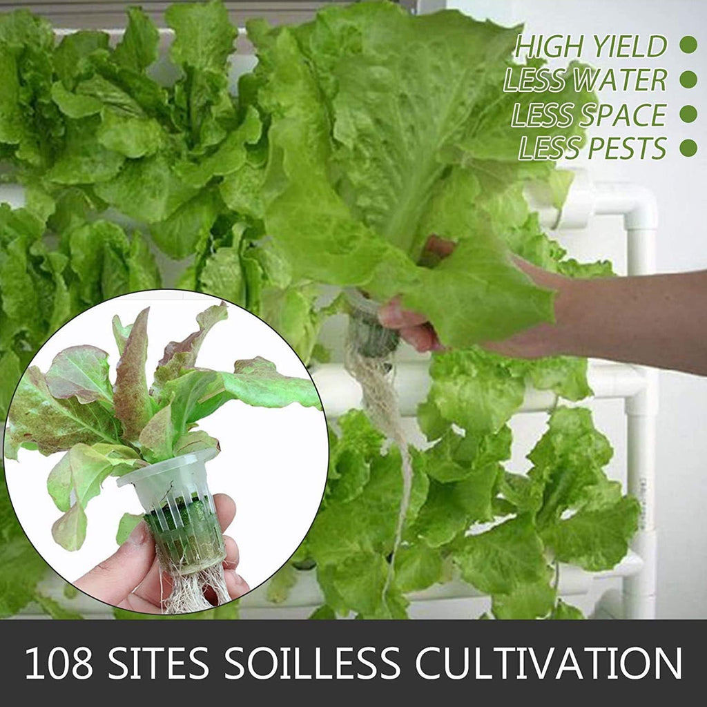 3 Layers 108 Plant Sites Hydroponic Grow Kit with 12 Pipes M340152
