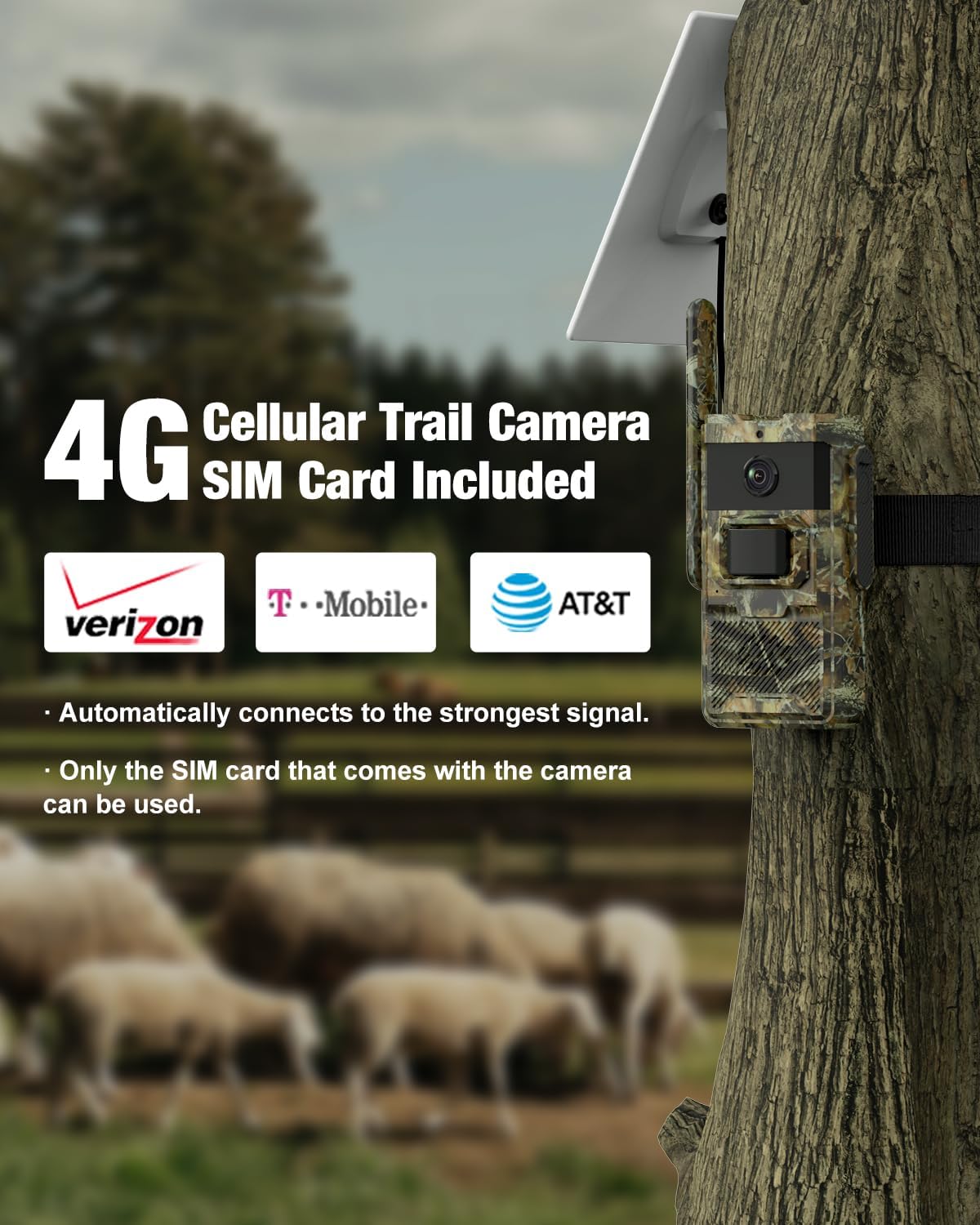 Solar Powered 4G LTE Cellular Trail Camera with App Control P344