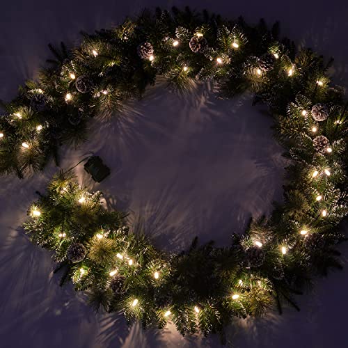 Pre-lit Christmas Garland 9ft with 50 LED Lights B458889