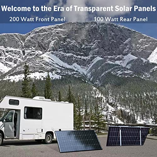 200 Watt Bifacial Monocrystalline Solar Panel 12V for RV Home Off Grid S885983