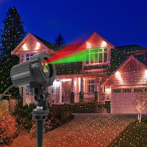 Christmas Laser Projector Lights Outdoor, Red and Green Stars, IP65 Waterproof V836077