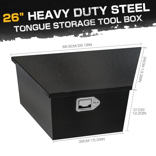 36" x 12" x 11.8" Steel Trailer Tongue Tool Box with Latch & Keys O357