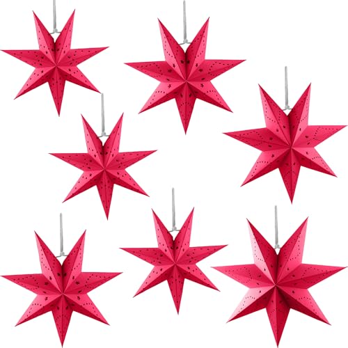 7 Pack 3D Paper Star Lanterns for Christmas Party Home Decor K723333