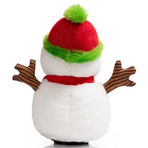 Animated Christmas Snowman Plush with LED Lights, Musical Toy for Kids, 13 Inch J154