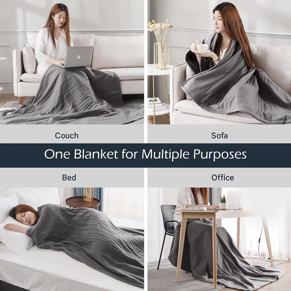 Heated Fleece Throw Blanket with Auto-off J46661