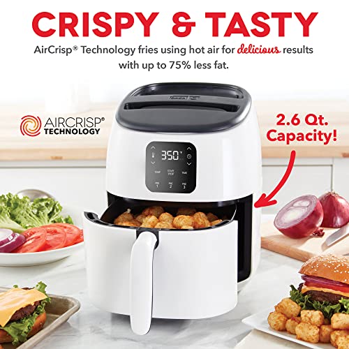 Electric Air Fryer Oven, 2.6 Qt., Grey, Compact Digital, Auto Shut Off S650981