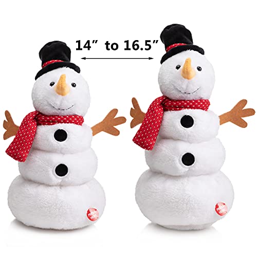 Animated Christmas Snowman Plush with LED Lights, Musical Toy for Kids, 13 Inch J154