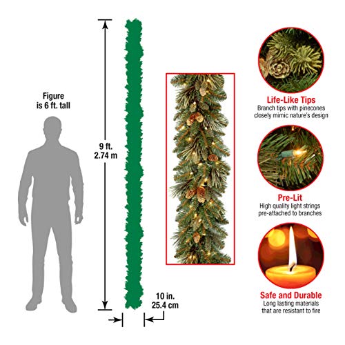 9 ft Pre-Lit Artificial Christmas Garland with Pinecones and 100 Clear Lights R79612