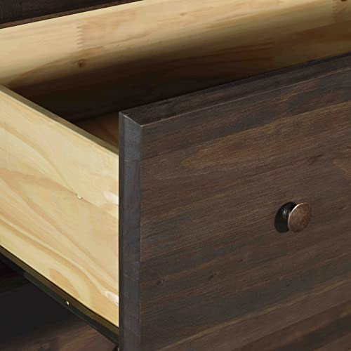 Shaker 2-Door Wardrobe, Solid Wood with Walnut Finish F6601