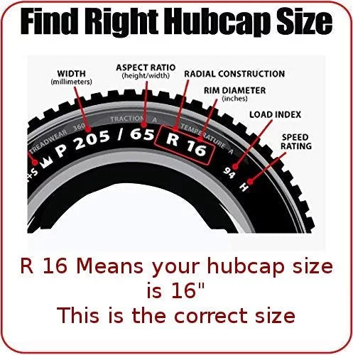 16" Wheel Rim Cover Hub Caps Snap on for Car, Truck, SUV - Set of 4 D716455