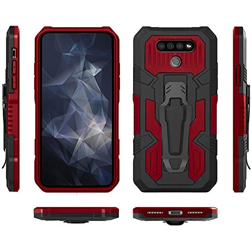 LG K51 Phone Case with Tempered Glass Screen Protector, Heavy-Duty Protective, Black C9425