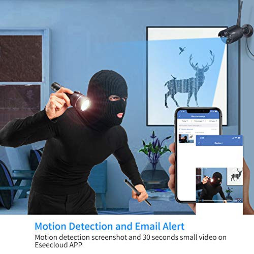 Wireless Security Camera System, 16CH 4K NVR, 4Pcs 3MP WiFi Cameras, Night Vision, Motion Detection, 1TB HDD P9721