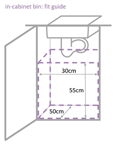 Dual Compartment Under Counter Recycling Bin and Trash Can K595