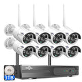 Wireless Security Camera System, 16CH 4K NVR, 4Pcs 3MP WiFi Cameras, Night Vision, Motion Detection, 1TB HDD P9721