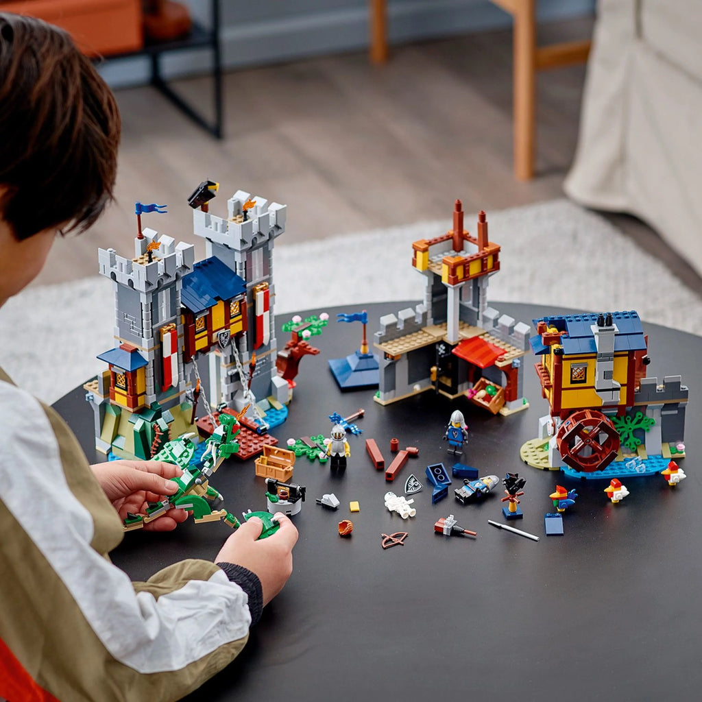 Medieval Castle Toy, 3 in 1 Transforms to Tower and Marketplace U7142