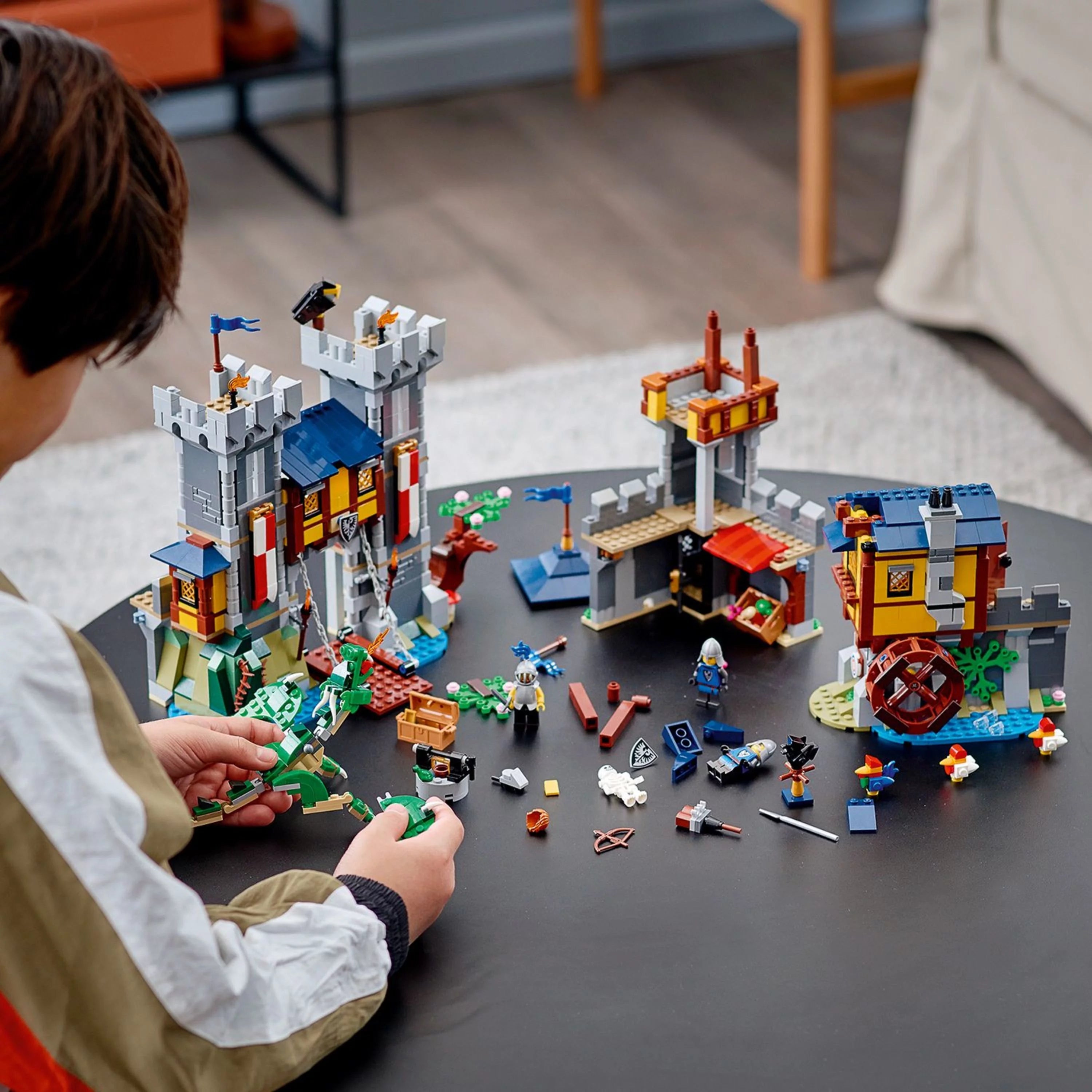 Medieval Castle Toy, 3 in 1 Transforms to Tower and Marketplace U7142