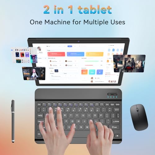 10.1 Inch Android 14 Tablet with Keyboard, Case, Stylus W735439