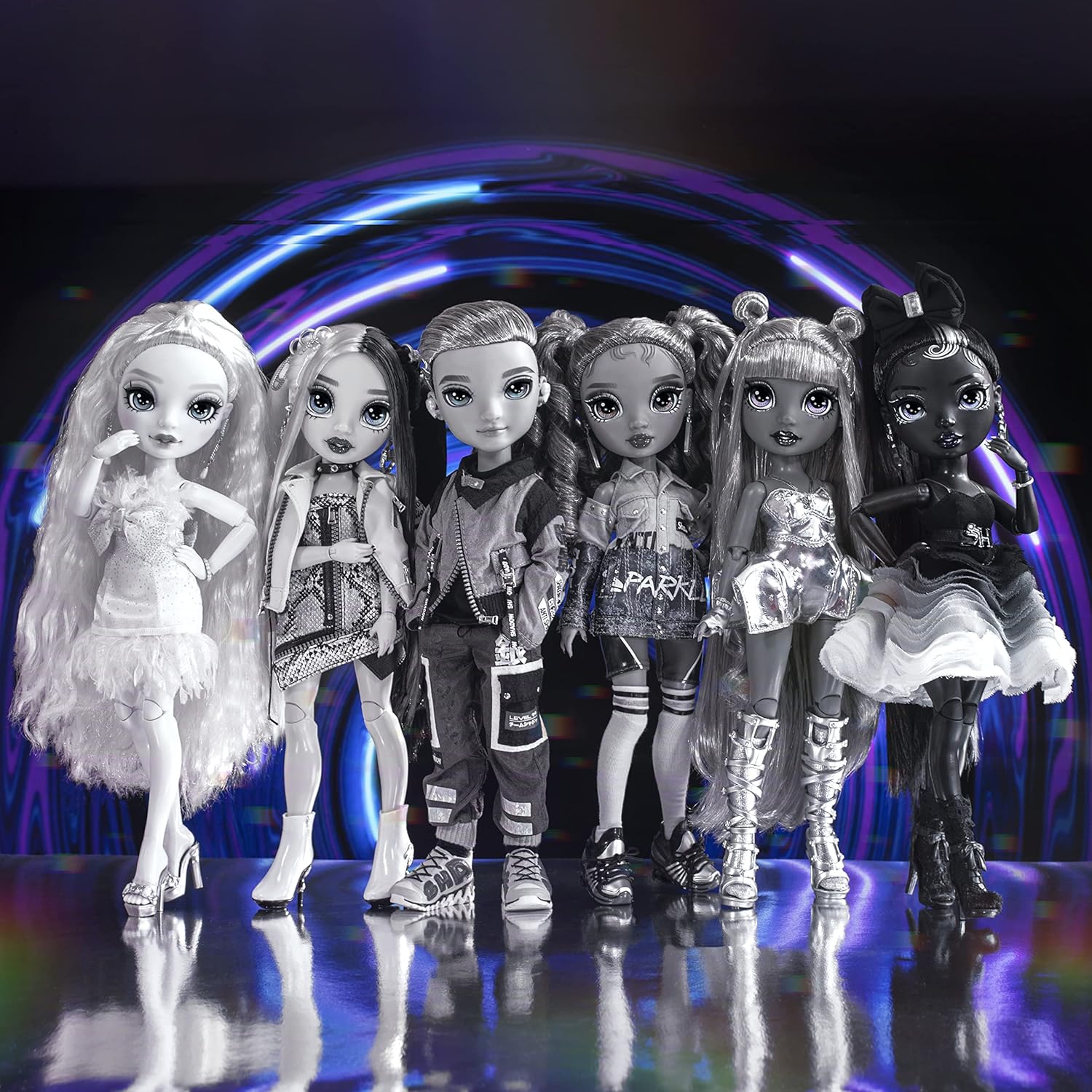 Grayscale Fashion Doll with 2 Grey Outfits and Accessories A17046