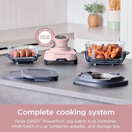 Air Fryer with Glass Containers, 4 QT & 6 Cup, Dishwasher Safe Z1664