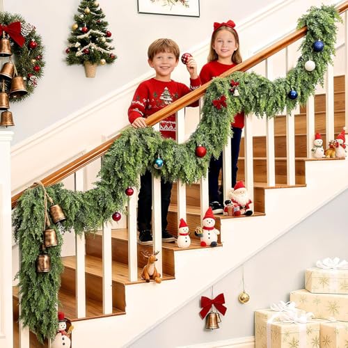 Real Touch Cedar Garland 9 ft for Mantle, Table, Stairs, Doorframe H3682