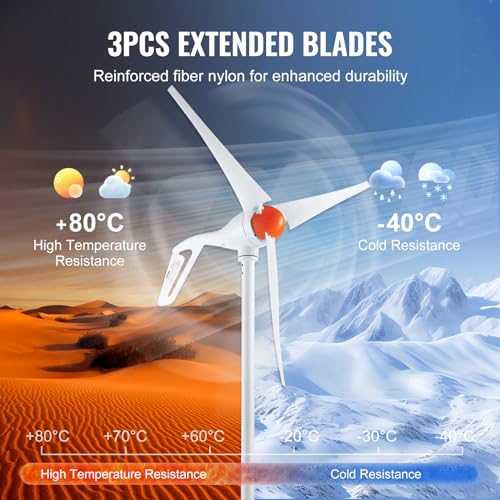 500W Wind Turbine Generator, 12V with MPPT Controller, 3-Blade C13368