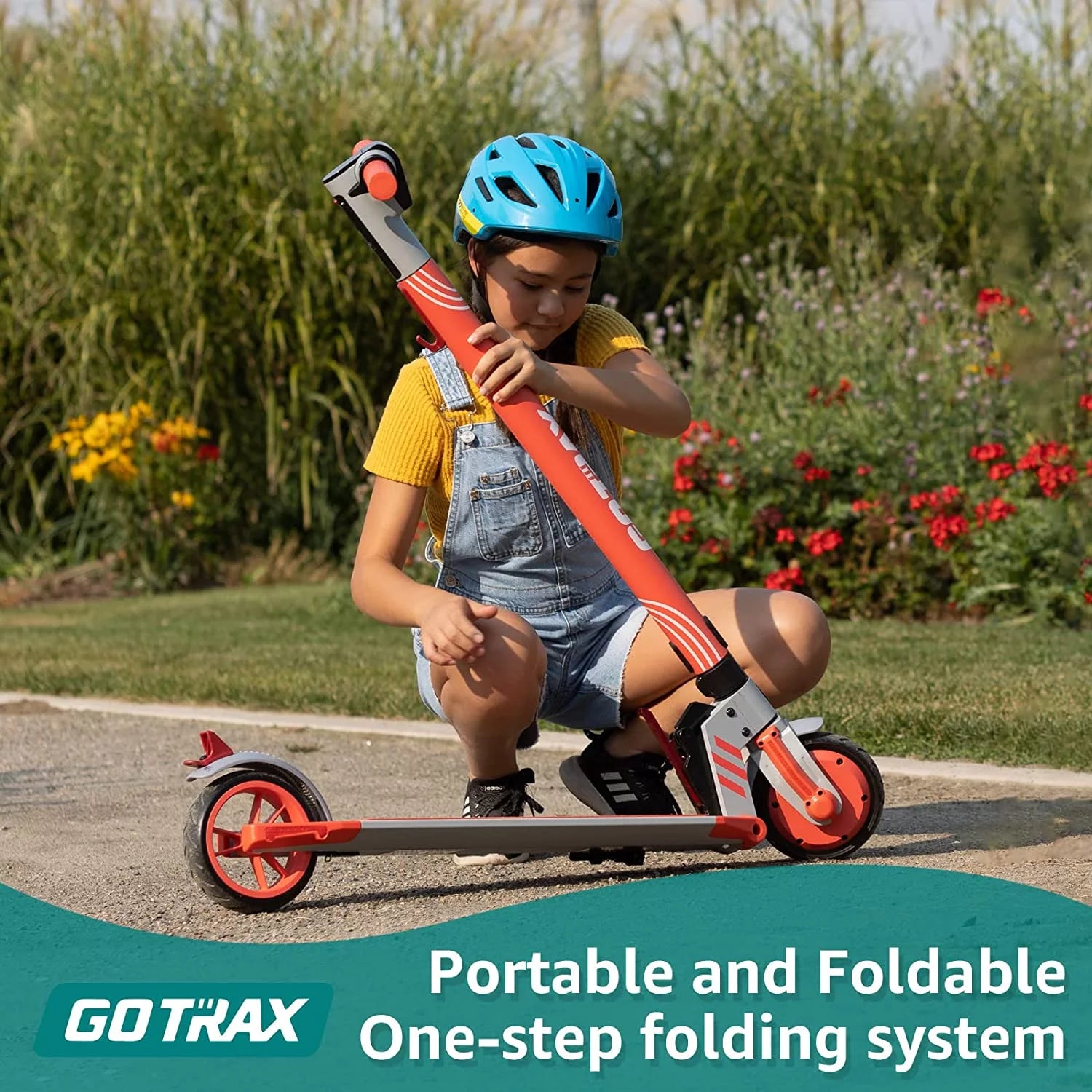 Electric Scooter for Kids Teens, 200W, Foldable, Blue V45836