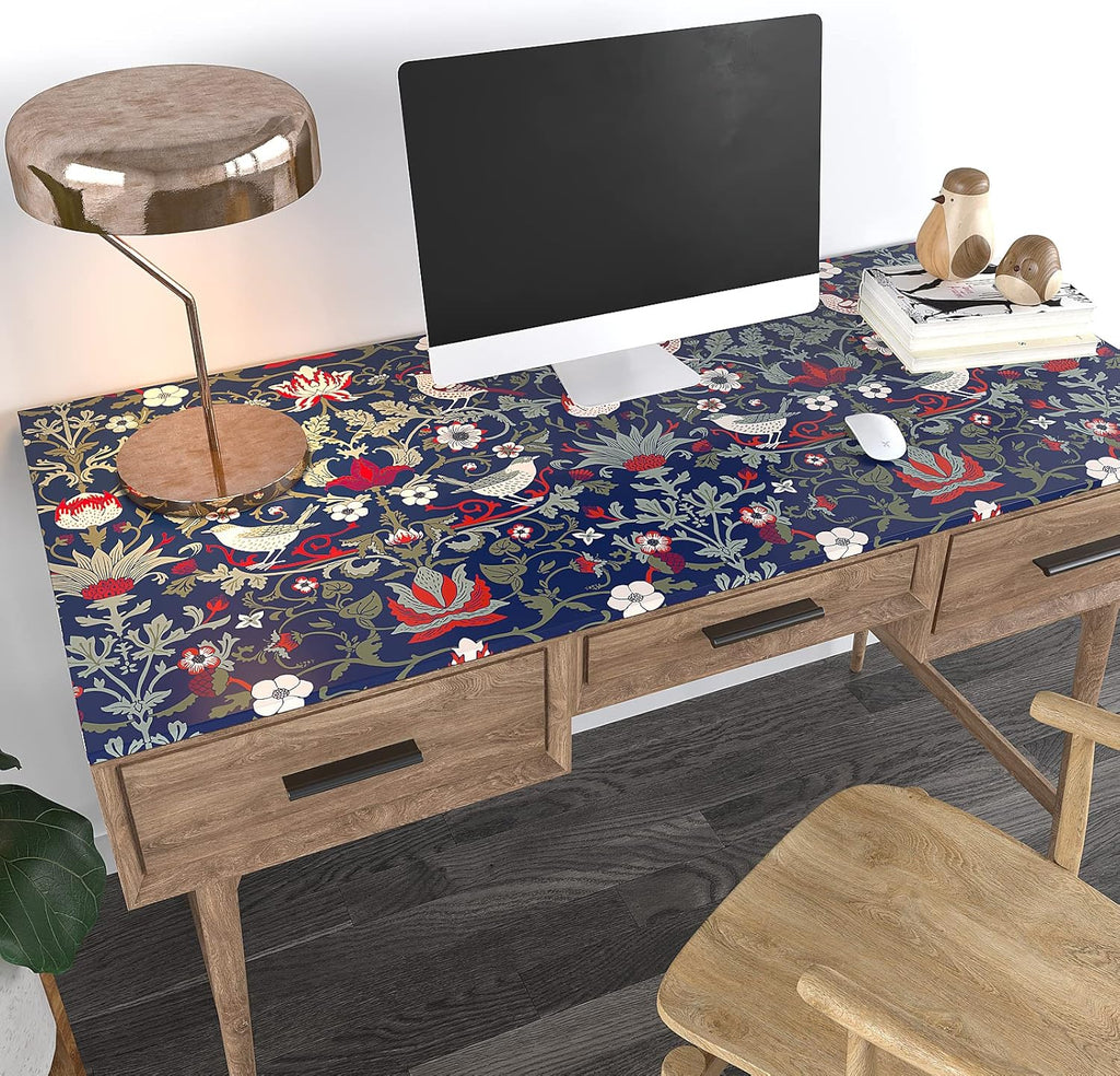 Vintage Birds Berries Floral Peel and Stick Wallpaper Navy Blue G62412