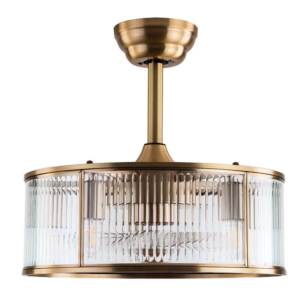 Farmhouse Ceiling Fan Light Gold With Remote Control S819588