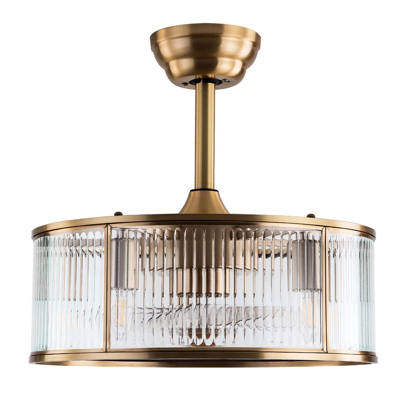 Farmhouse Ceiling Fan Light Gold With Remote Control S819588