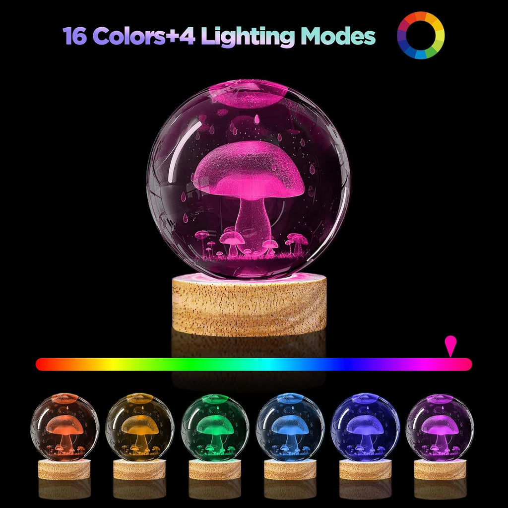 Mushroom Crystal Ball Night Light with Remote Control T924855