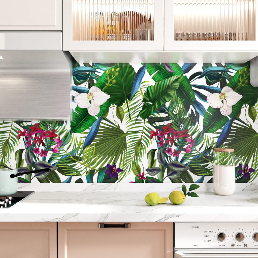 Tropical Green Floral Peel and Stick Wallpaper 24"x118" Z962