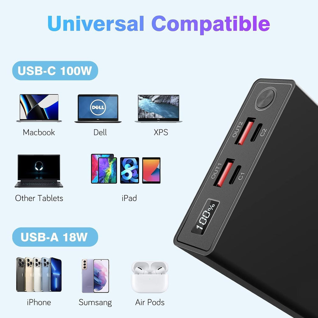 100W USB C 20000mAh Portable Laptop Charger D309373