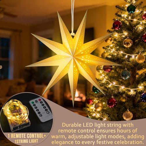 Christmas Paper Snowflake Lanterns with LED Lights for Holiday Party Decor A55544