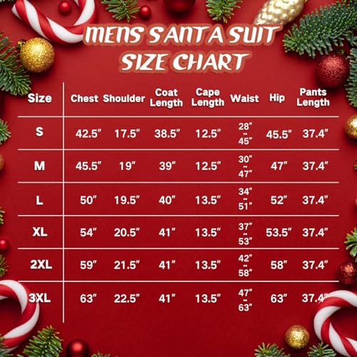 Men's Deluxe Santa Claus Costume with 12 Pieces W448003