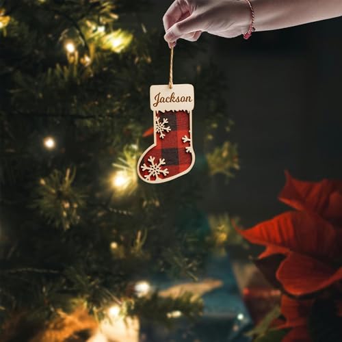 Personalized Christmas Wooden Ornaments with Family Names G463