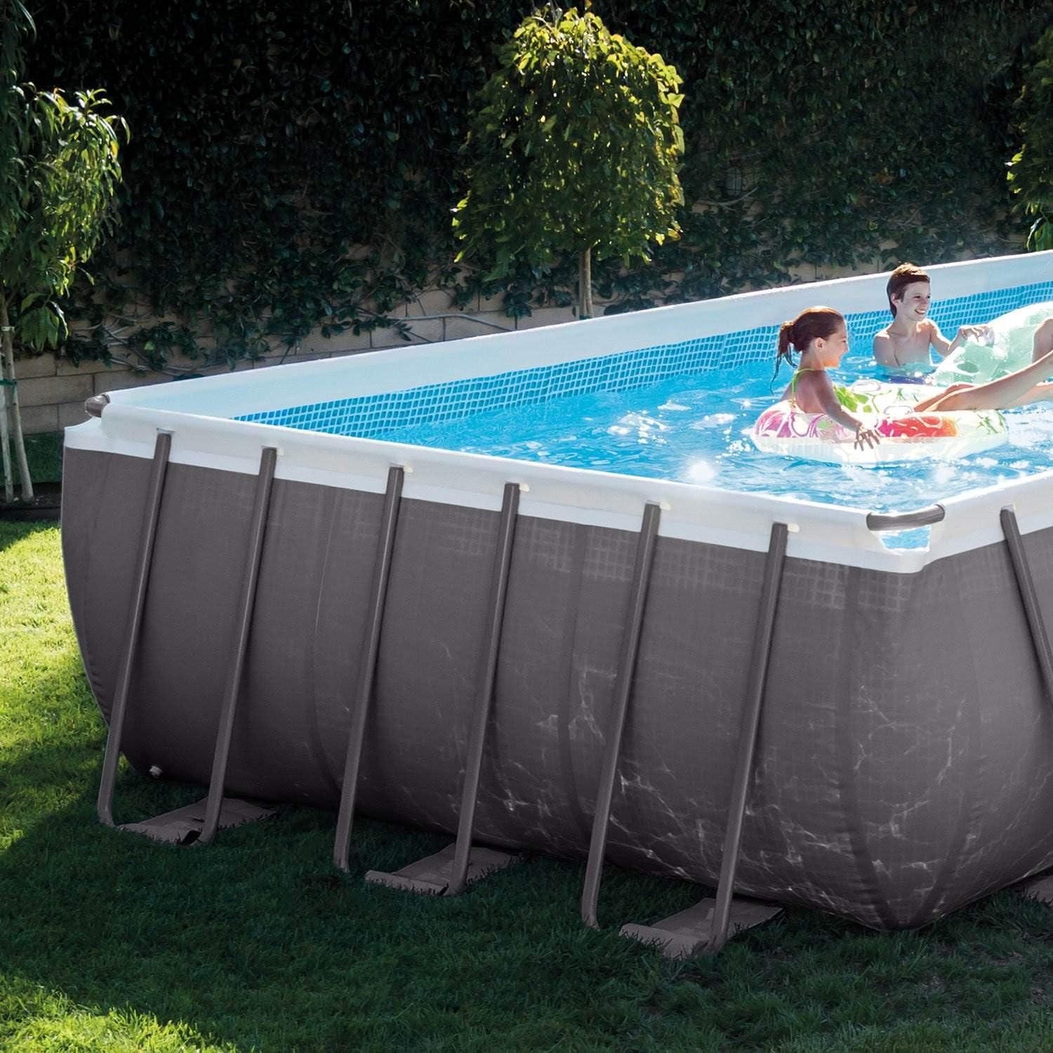Rectangular Above Ground Pool Set with Sand Filter Pump H19291