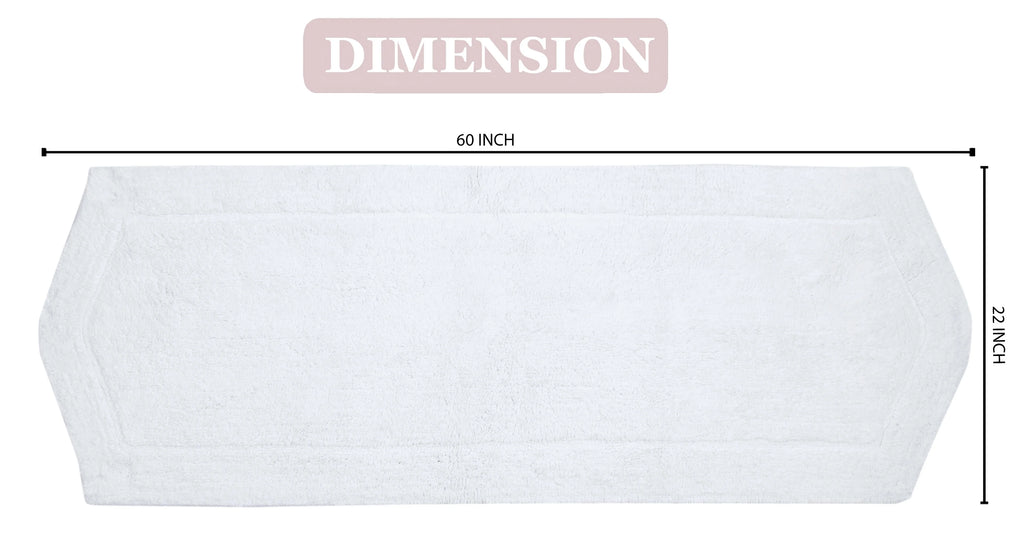 100% Cotton Tufted Bath Rug, Non-Slip, Machine Washable, 22x60 Runner A501