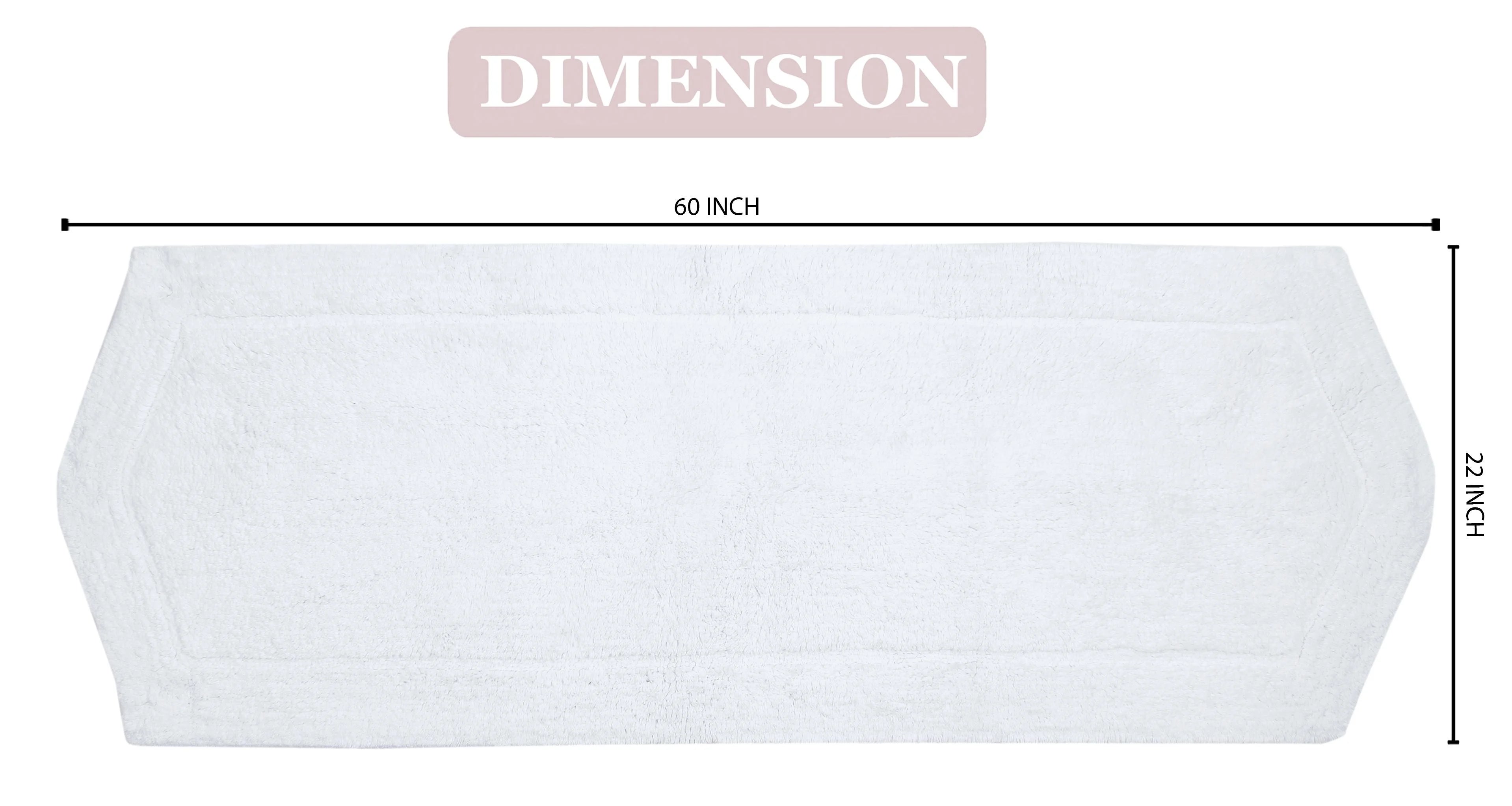 100% Cotton Tufted Bath Rug, Non-Slip, Machine Washable, 22x60 Runner A501