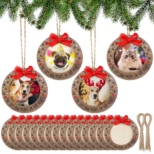 24 Pcs Christmas Photo Ornament Frames for Baby First Christmas Tree Keepsake K3591