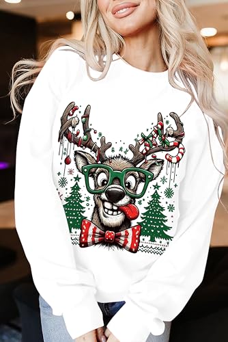 Funny Reindeer Christmas Sweatshirt Oversized Pullover K664011