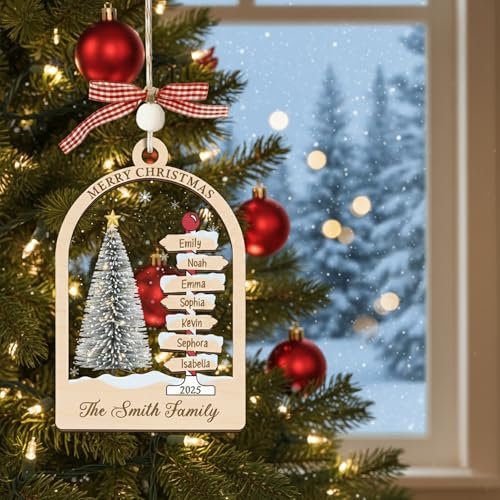 Personalized Christmas Wooden Ornaments with Family Names G463