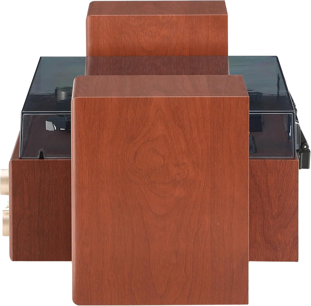 Turntable System with Bluetooth, CD, AM/FM and Speakers, Walnut S1743
