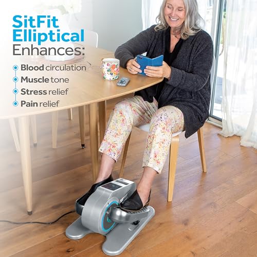 Foot Pedal Exerciser for Seniors, Under Desk Elliptical Exercise Bike T603778