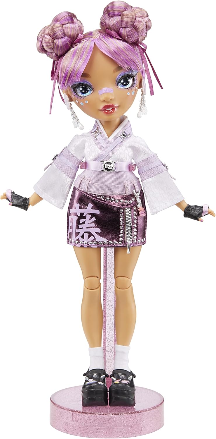 Mauve Purple Fashion Doll with 2 Designer Outfits and Accessories A6366