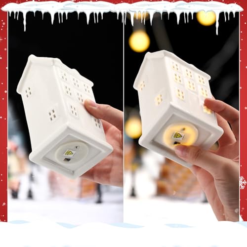 Ceramic Christmas Village Set with LED Houses and Trees M895