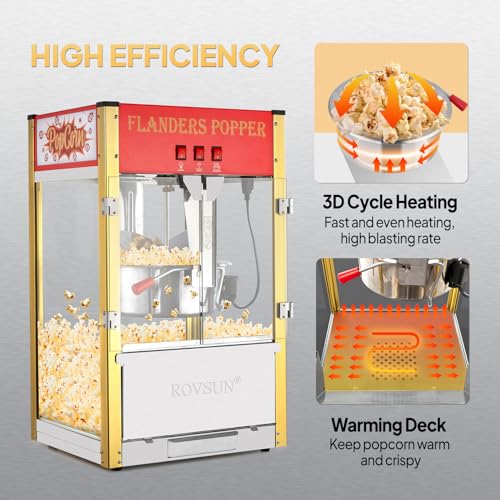 16 Ounce Kettle Countertop Popcorn Maker with Stainless Steel Scoop, Oil Spoon and 3 Cups P753496